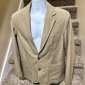 Sharp *Duluth Trading Co* men’s tan cotton canvas outdoor coat jacket blazer - M